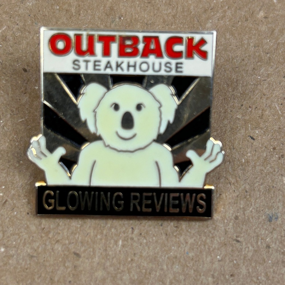 Outback Steakhouse GLOWING Reviews Koala Enamel Pin The Pin Center Advertising